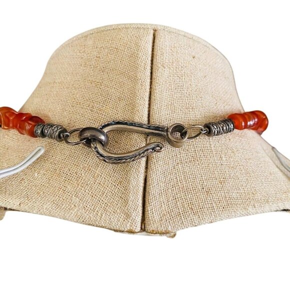 Native American Sterling Inlay Heart Necklace – Kingman Turquoise, Spiny Oyster - Picture 4 of 8